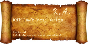 Kálmánczi Anita névjegykártya